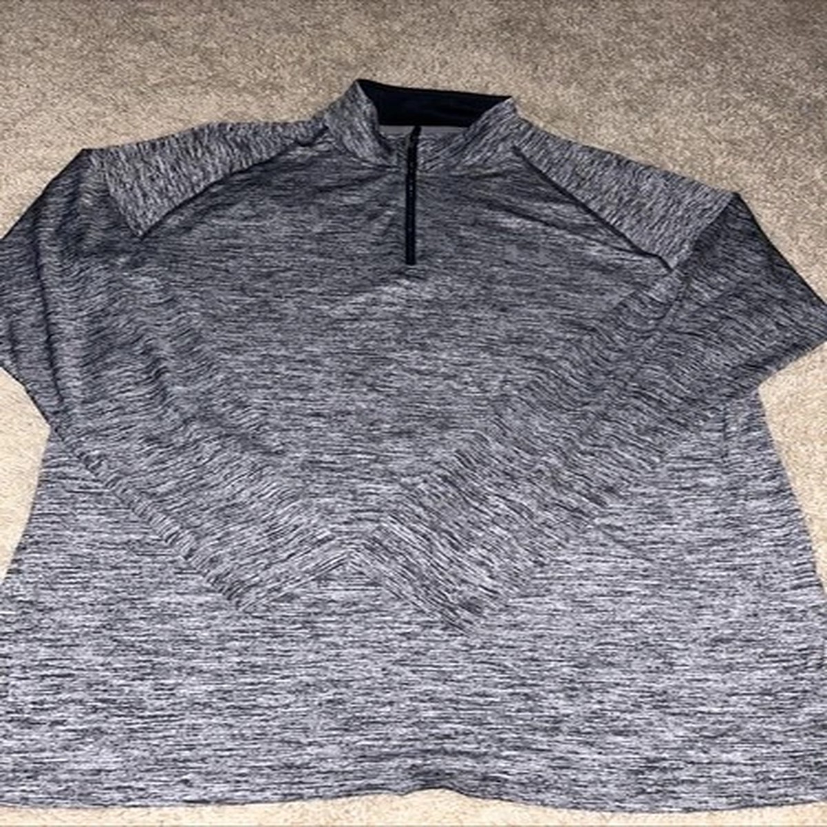 Under Armour HeatGear Men's Medium GRAY Heathered Tech 1/2 Zip Pullover Loose M