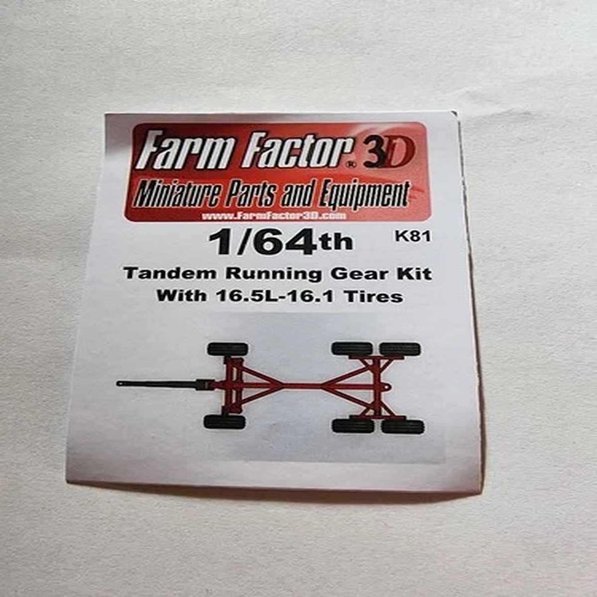 1/64 3D Printed Tandem Axle Running Gear Kit with 16.5-16.1 Tires