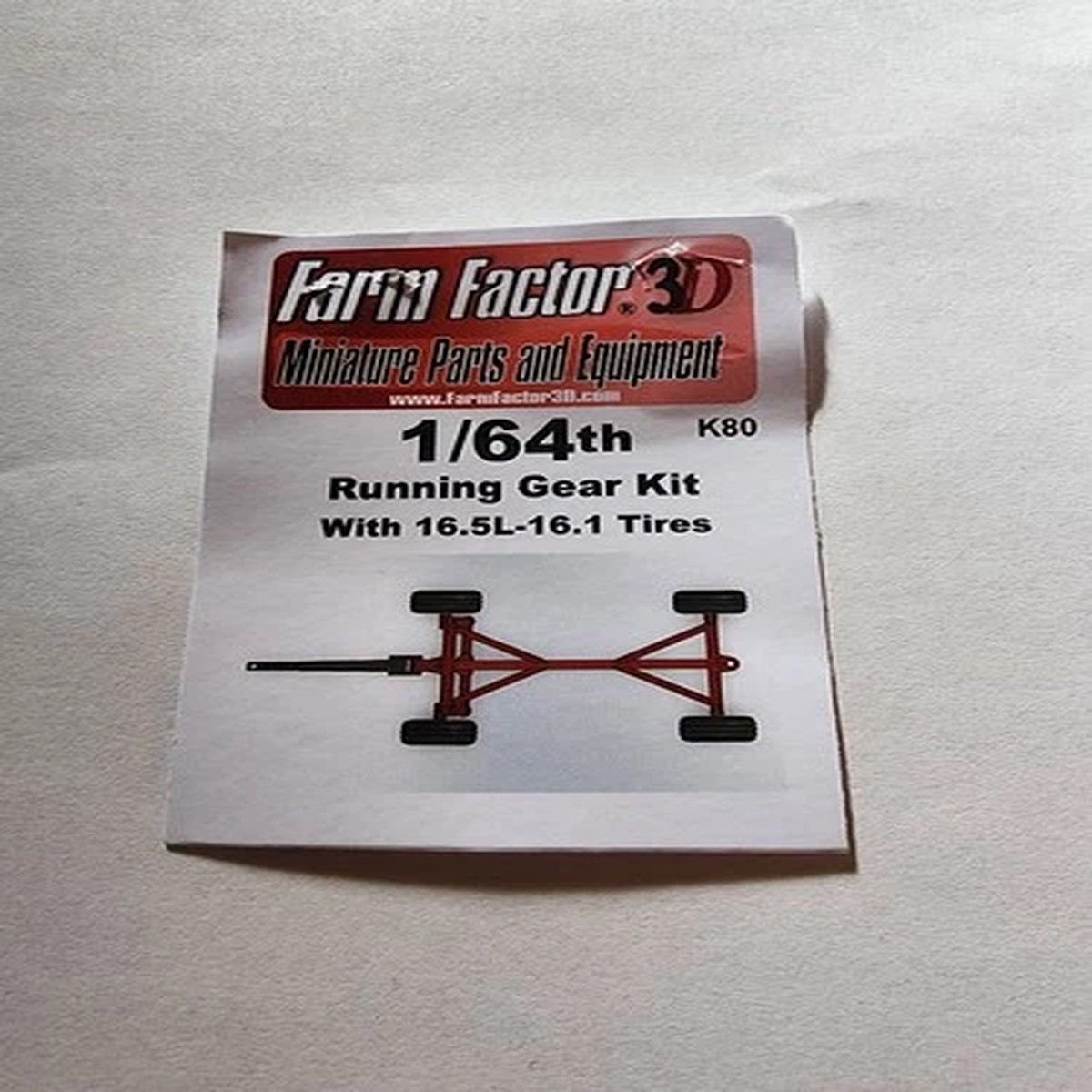 1/64 3D Printed Single Axle Running Gear Kit with 16.5L-16.1 Tires Kit