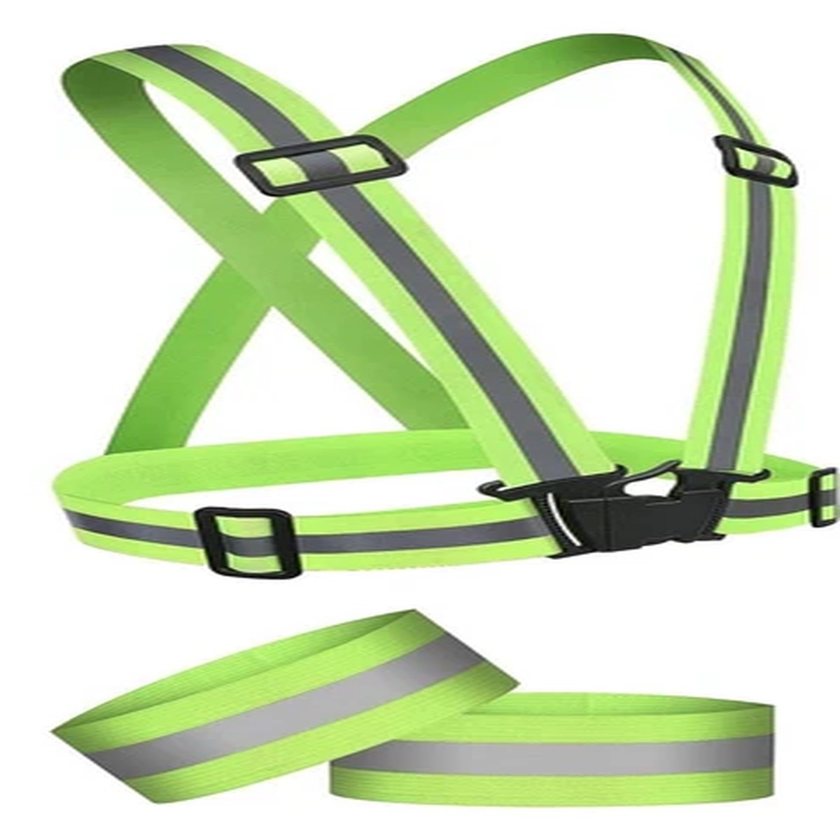 1 Reflective Vest Running Gear High Visibility Reflective 2 Wristbands Safety