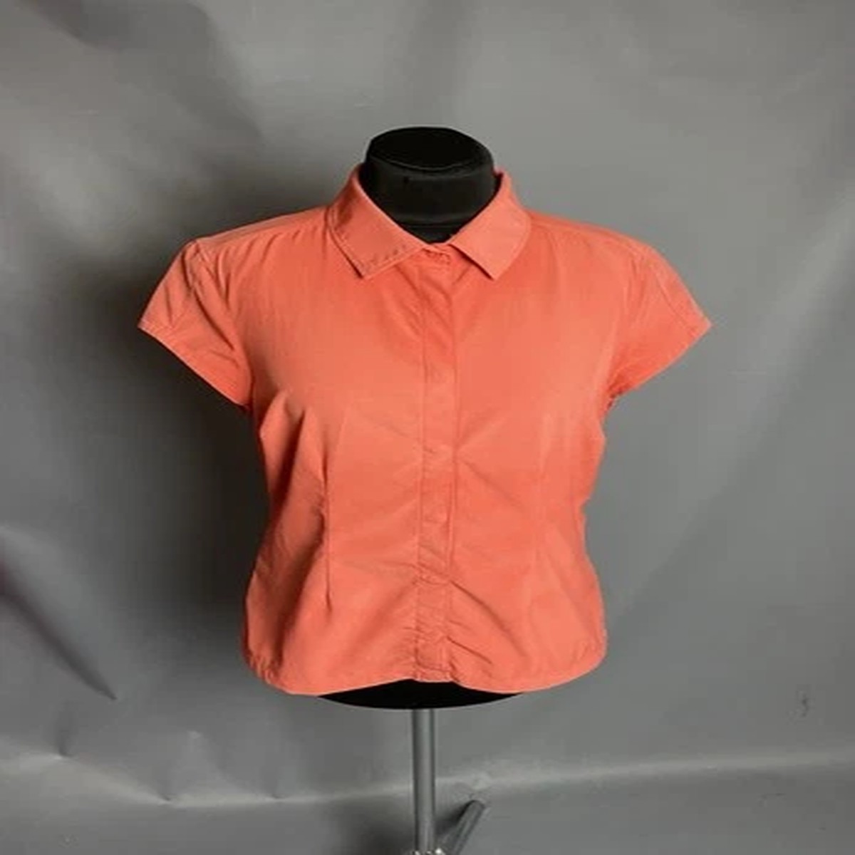 00s Nike ACG Dri-FIT Womens Coral Snap Shirt Top Short Sleeve Outdoor Sz M