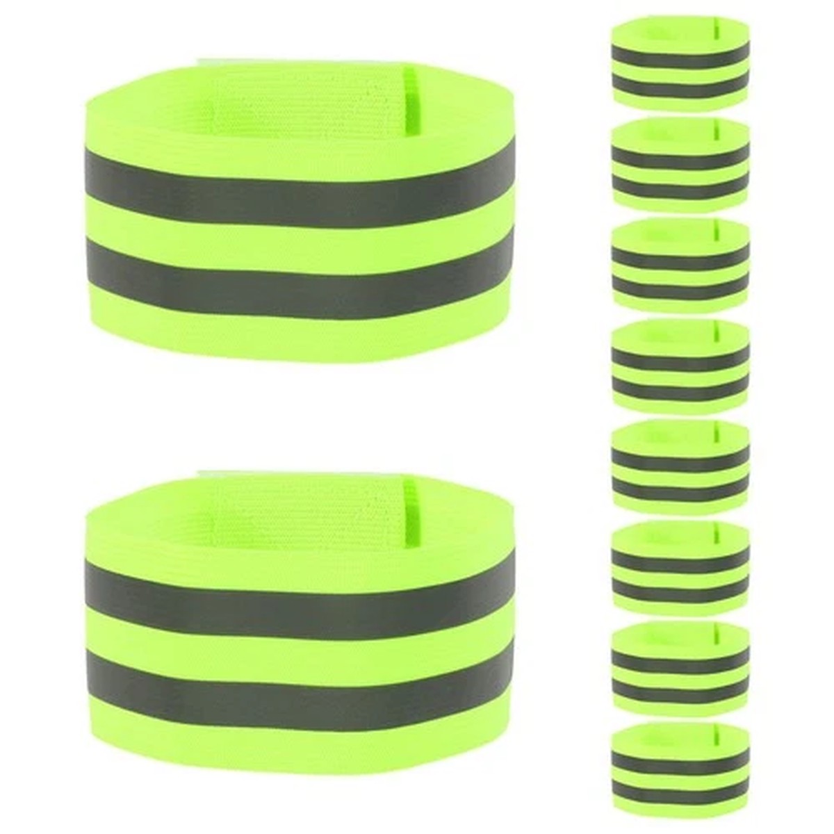 10Pcs Elastic Reflective Safety Armbands Reusable Running Gear for Women and Men
