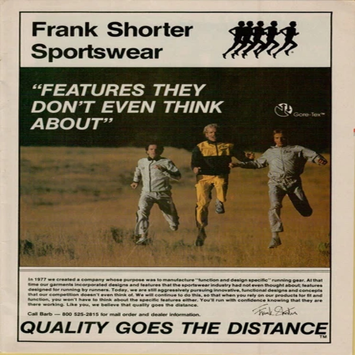 1983 Frank Shorter Sportswear Running Gear Functional Photo Vintage Print Ad