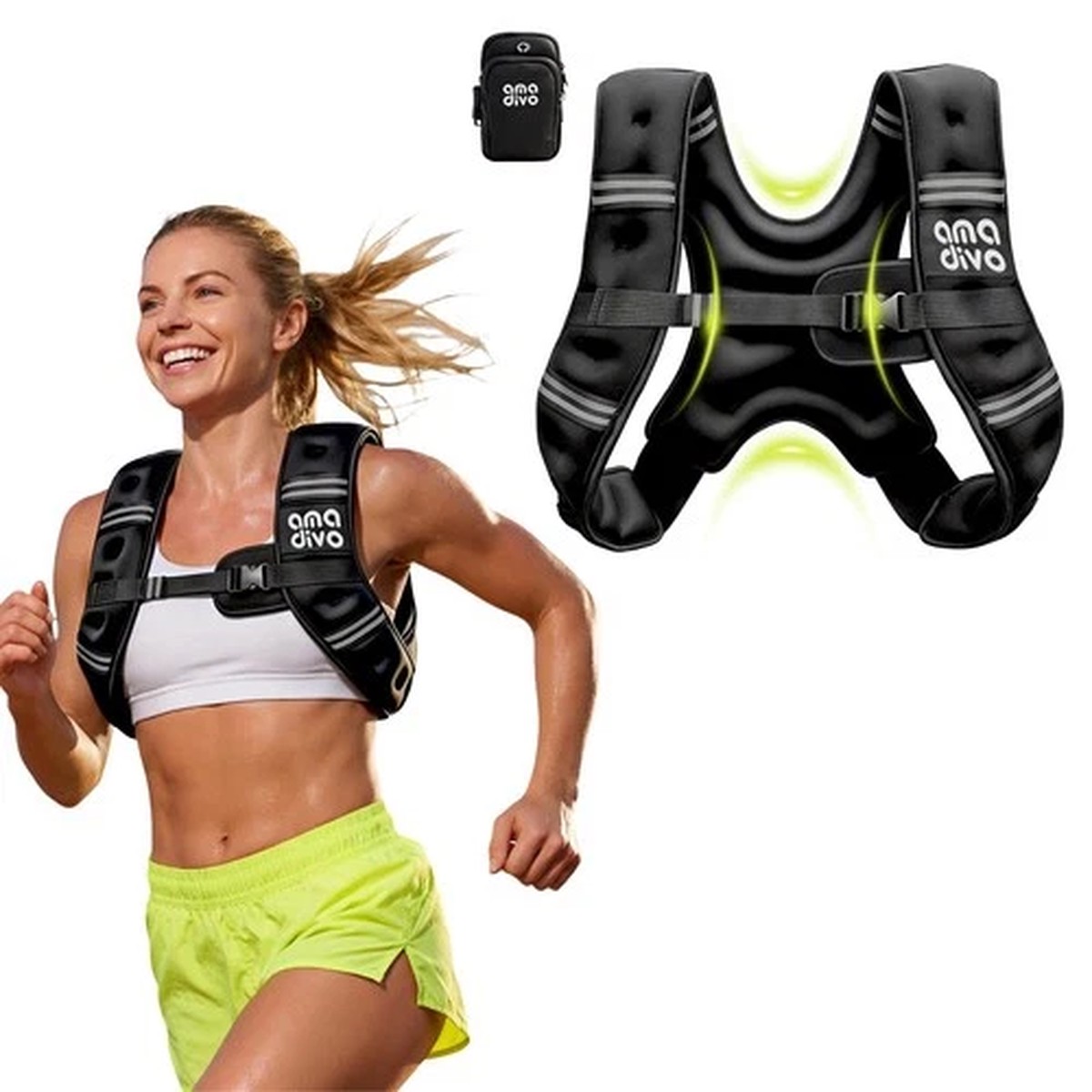 12LB Weight Vest Men Reflective Running Fitness Gear