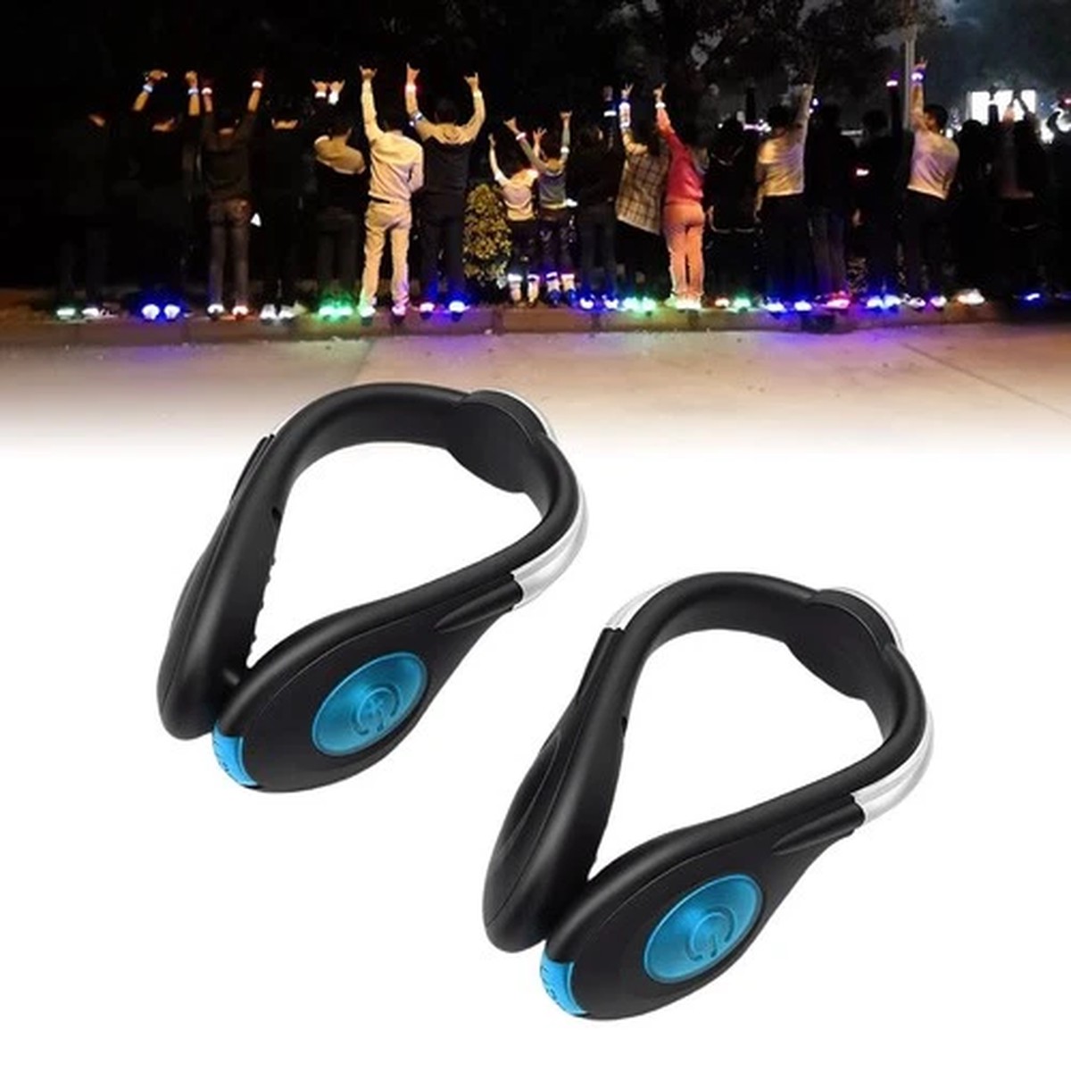 1 Pair LED Shoes Clamp Lights USB Charging For Night Running Gear Walking B UDPX